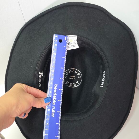 Twister Dakoda Crushable Black M Felt Wool Cowboy Unisex Hat. Warm. Western Rare - Picture 5 of 12